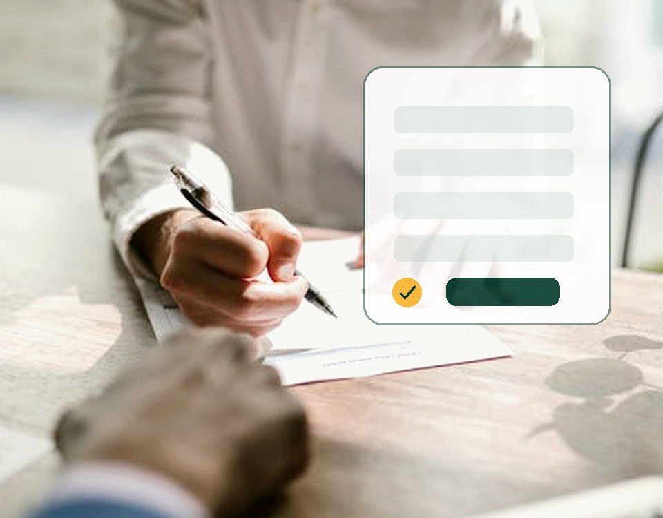 Applicant completing a loan application form